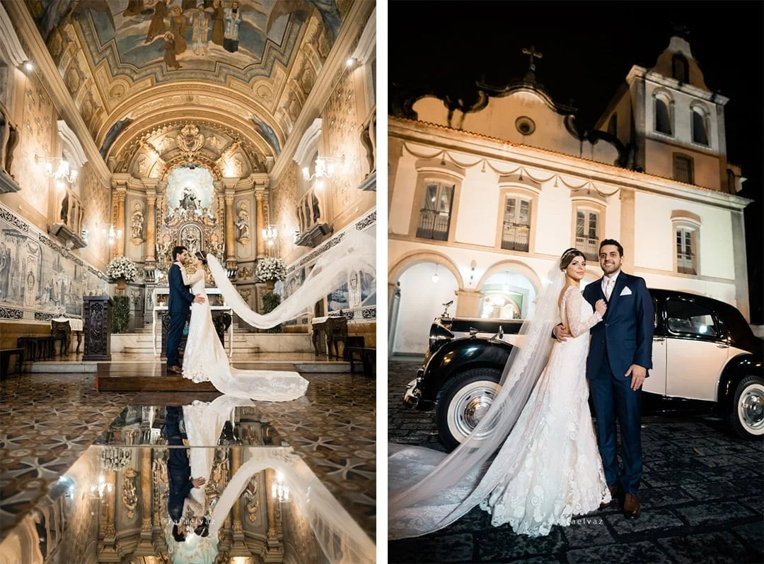 casamento na igreja do valongo, casamento tradicional, decoração de casamento a noite, rafael vaz fotografo, fotografo em santos, casar na igreja, chão de espelho, espelho na igreja, passarela de espelho