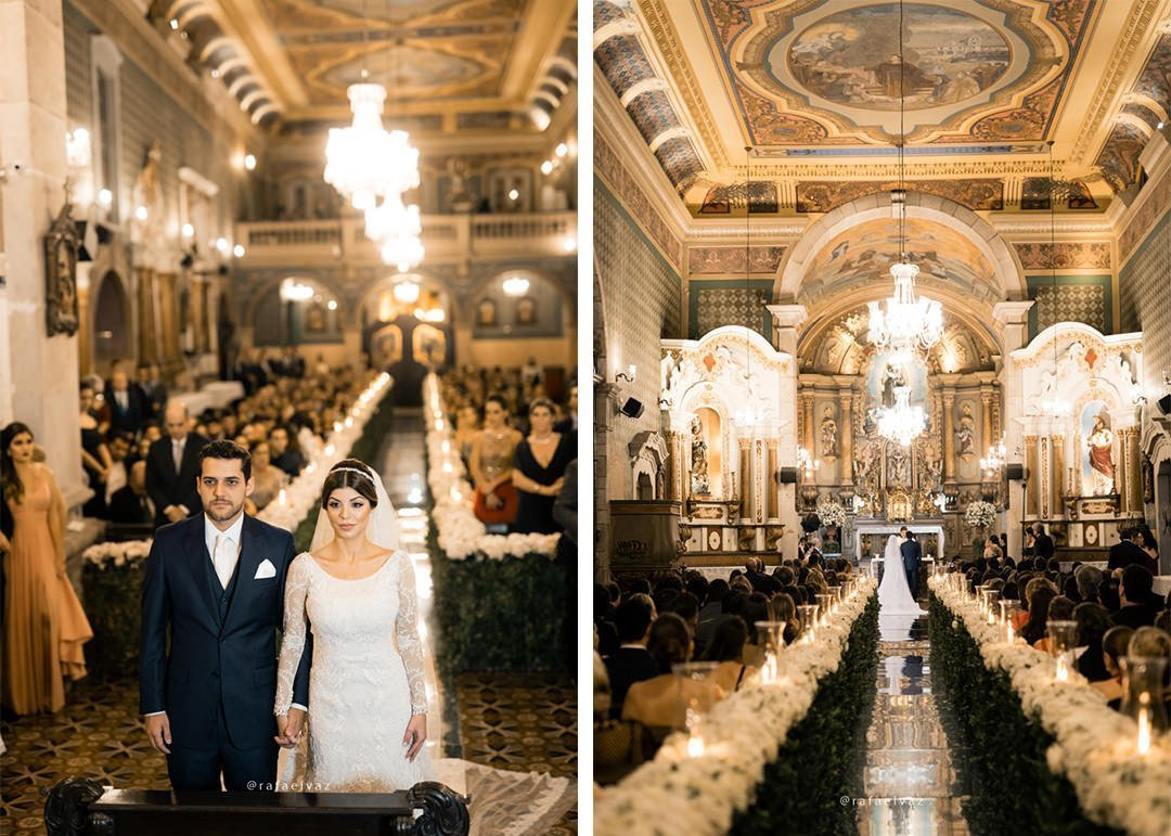 casamento na igreja do valongo, casamento tradicional, decoração de casamento a noite, rafael vaz fotografo, fotografo em santos, casar na igreja, chão de espelho, espelho na igreja, passarela de espelho